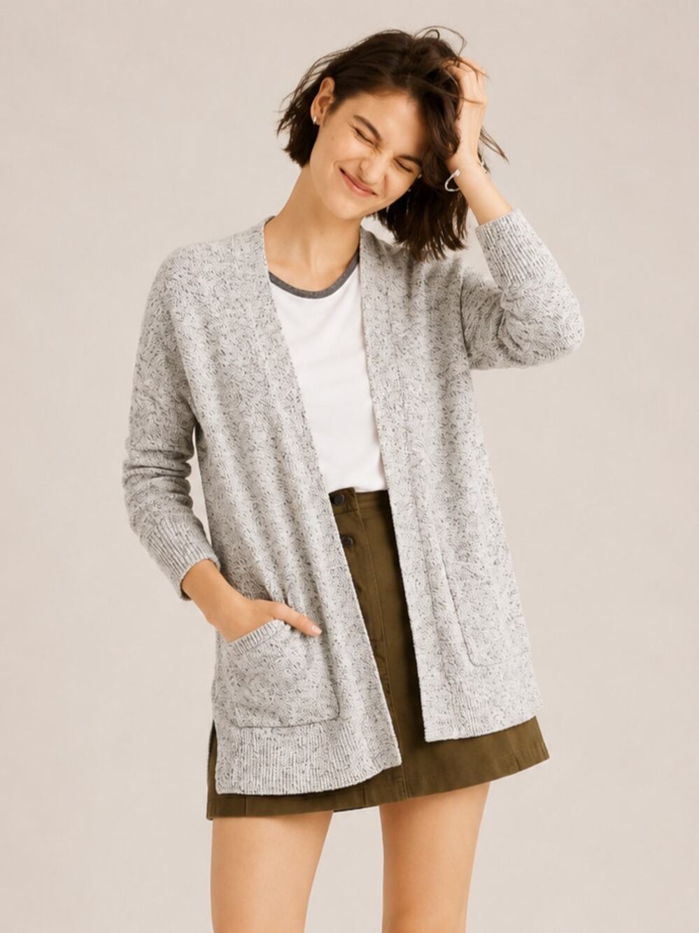 Madewell Midland Knit Cardigan Sweater in Marled Aztec XS